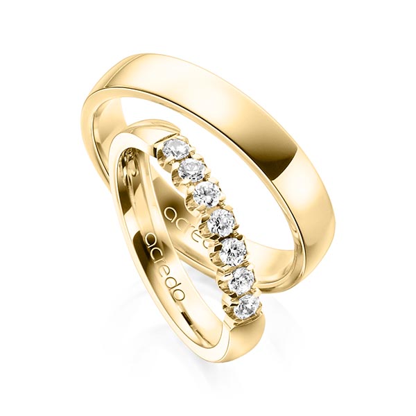 Set in geelgoud 14 kt. met in totaal 0,35 ct. Briljant tw,vs van acredo - A-1311-2