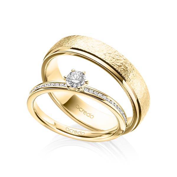 Set in geelgoud 14 kt. met in totaal 0,39 ct. Briljant tw/si van acredo