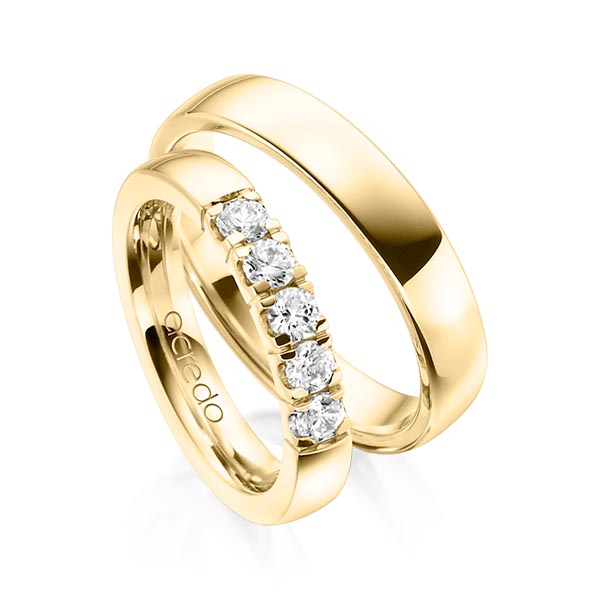 Set in geelgoud 14 kt. met in totaal 0,55 ct. Briljant tw,vs van acredo - A-1318-2