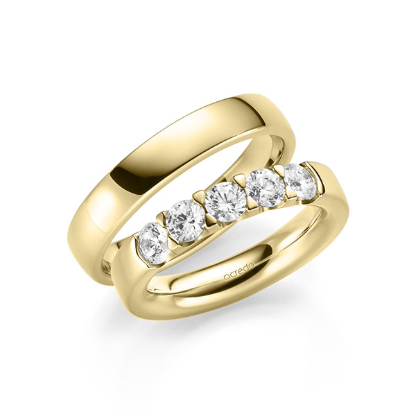 Set in geelgoud 14 kt. met in totaal 1,25 ct. Briljant tw/si van acredo - A-2116-2 Set in geelgoud 14 kt. met in totaal 1,25 ct. Briljant tw/si van acredo - A-2116-2