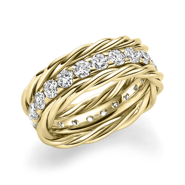 Set in geelgoud 14 kt. met in totaal 1,98 ct. Briljant tw/si van Merii - M-1302-15