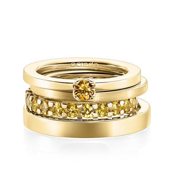 Set in geelgoud 14 kt. met in totaal 2,32 ct. Briljant Saffier Geel van acredo - A-1987-4 Set in geelgoud 14 kt. met in totaal 2,32 ct. Briljant Saffier Geel van acredo - A-1987-4
