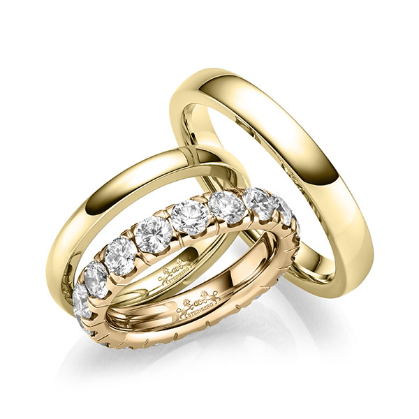Set in geelgoud 14 kt. met in totaal 2,55 ct. Briljant tw/si van Steinberg