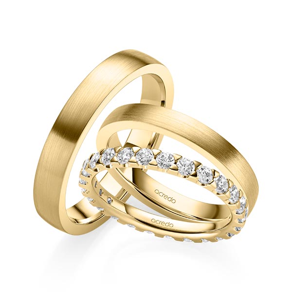Set in geelgoud 14 kt. volledig gezet met in totaal 1,3 ct. Briljant tw/si van acredo - A-2068-2 Set in geelgoud 14 kt. volledig gezet met in totaal 1,3 ct. Briljant tw/si van acredo - A-2068-2