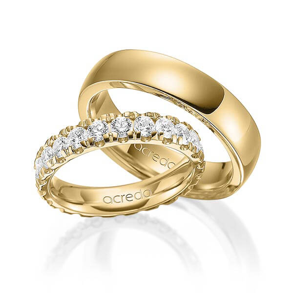 Set in geelgoud 14 kt. volledig gezet met in totaal 2,1 ct. Briljant tw,vs van acredo - A-1587-2 Set in geelgoud 14 kt. volledig gezet met in totaal 2,1 ct. Briljant tw,vs van acredo - A-1587-2