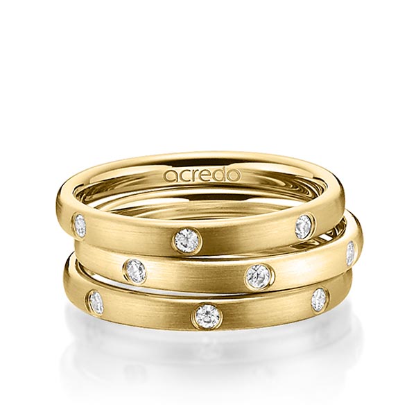 Set in geelgoud 18 kt. met in totaal 0,42 ct. Briljant tw/si van acredo