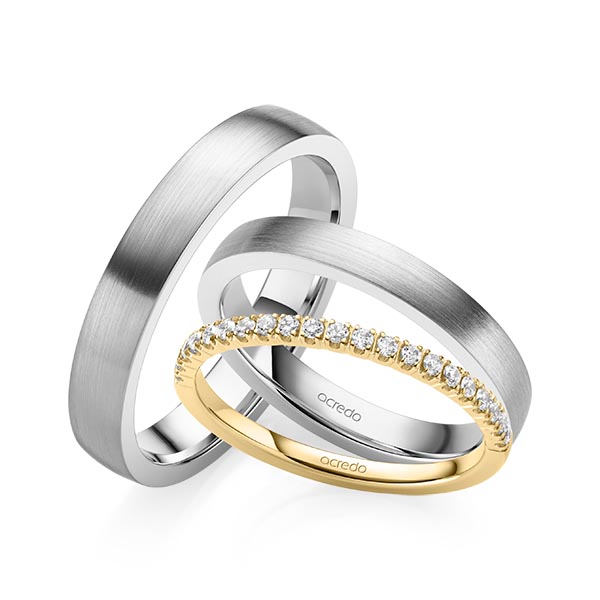 Set in Gelbgold 585 halbausgefasst mit zus. 0,21 ct. Brillant tw, vs von acredo