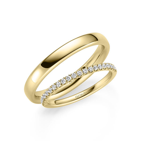 Set in Gelbgold 585 halbausgefasst mit zus. 0,21 ct. Brillant tw, vs von acredo - A-2121-2 Set in Gelbgold 585 halbausgefasst mit zus. 0,21 ct. Brillant tw, vs von acredo - A-2121-2