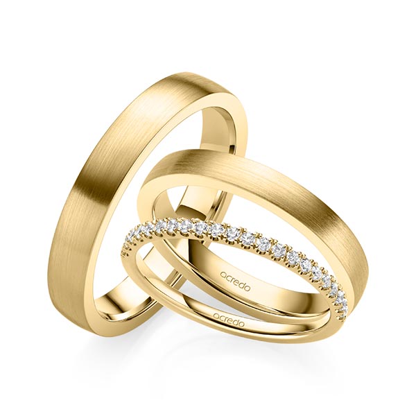 Set in Gelbgold 585 halbausgefasst mit zus. 0,22 ct. Brillant tw, si von acredo - A-2071-5 Set in Gelbgold 585 halbausgefasst mit zus. 0,22 ct. Brillant tw, si von acredo - A-2071-5