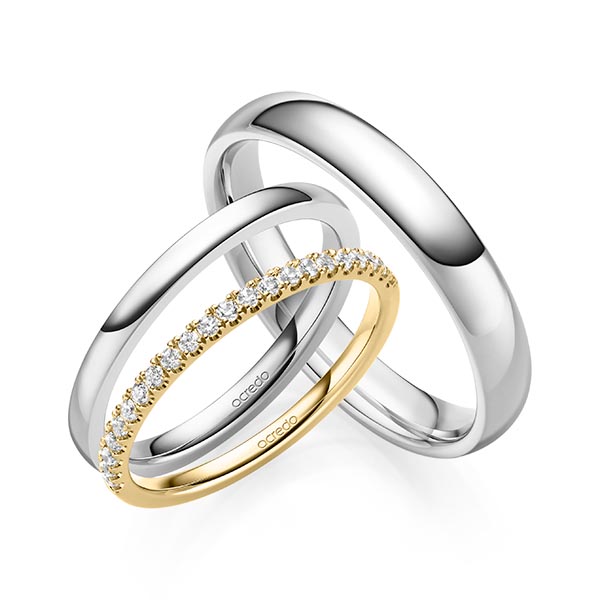 Set in Gelbgold 585 halbausgefasst mit zus. 0,22 ct. Brillant tw, si von acredo - A-2080-1 Set in Gelbgold 585 halbausgefasst mit zus. 0,22 ct. Brillant tw, si von acredo - A-2080-1