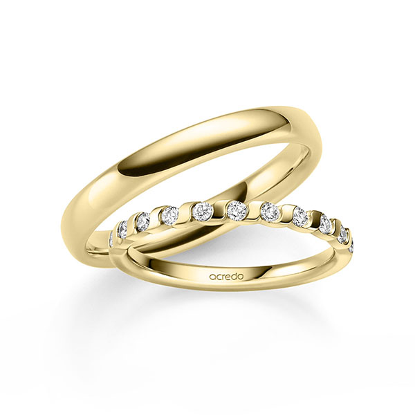 Set in Gelbgold 585 halbausgefasst mit zus. 0,22 ct. Brillant tw, si von acredo