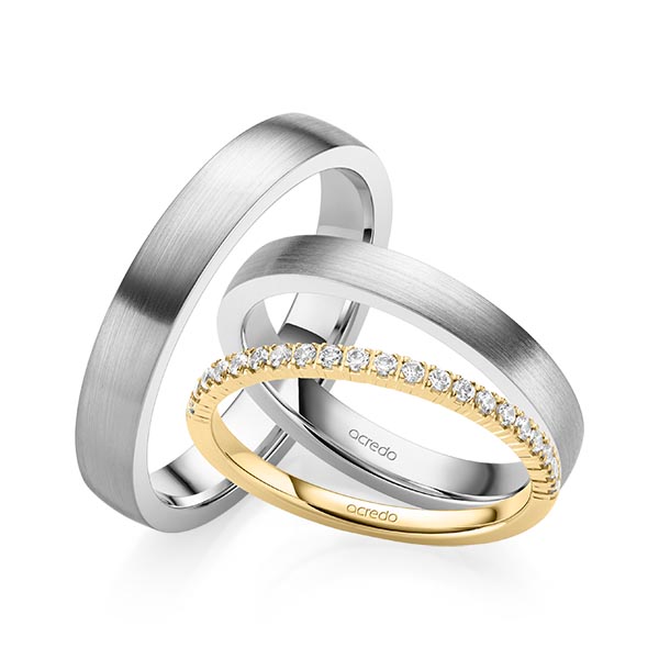 Set in Gelbgold 585 halbausgefasst mit zus. 0,22 ct. Brillant tw, vs von acredo