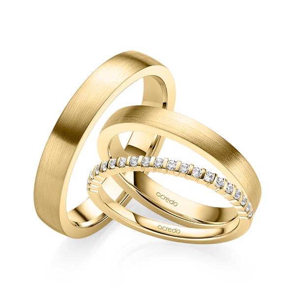 Set in Gelbgold 585 halbausgefasst mit zus. 0,2 ct. Brillant tw, vs von acredo - A-2065-3 Set in Gelbgold 585 halbausgefasst mit zus. 0,2 ct. Brillant tw, vs von acredo - A-2065-3