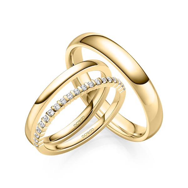 Set in Gelbgold 585 halbausgefasst mit zus. 0,2 ct. Brillant tw, vs von acredo - A-2074-2 Set in Gelbgold 585 halbausgefasst mit zus. 0,2 ct. Brillant tw, vs von acredo - A-2074-2