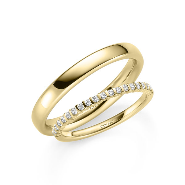 Set in Gelbgold 585 halbausgefasst mit zus. 0,2 ct. Brillant tw, vs von acredo - A-2120-2 Set in Gelbgold 585 halbausgefasst mit zus. 0,2 ct. Brillant tw, vs von acredo - A-2120-2