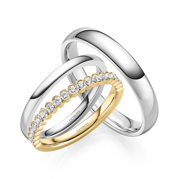 Set in Gelbgold 585 halbausgefasst mit zus. 0,38 ct. Brillant tw, si von acredo