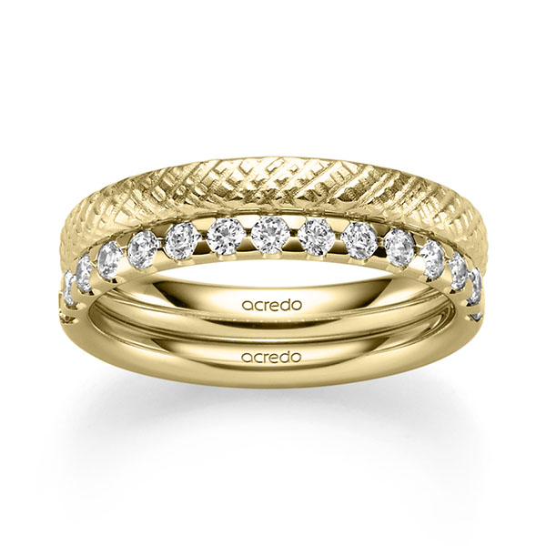 Set in Gelbgold 585 halbausgefasst mit zus. 0,45 ct. Brillant tw, si von acredo - A-2450-6 Set in Gelbgold 585 halbausgefasst mit zus. 0,45 ct. Brillant tw, si von acredo - A-2450-6