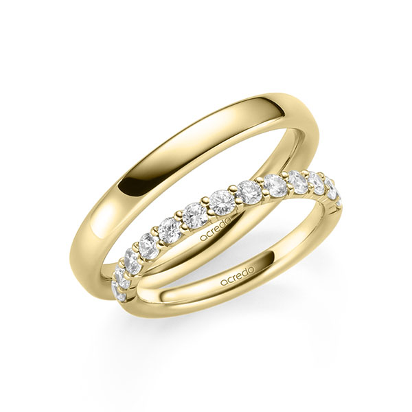 Set in Gelbgold 585 halbausgefasst mit zus. 0,6 ct. Brillant tw, si von acredo Set in Gelbgold 585 halbausgefasst mit zus. 0,6 ct. Brillant tw, si von acredo