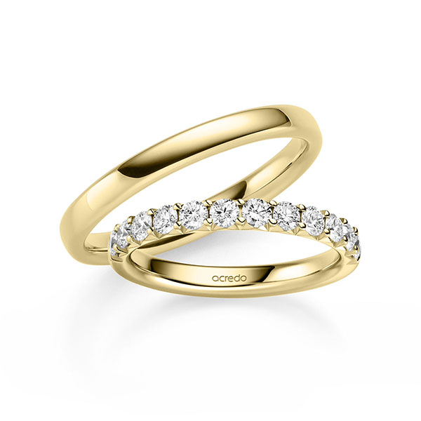 Set in Gelbgold 585 halbausgefasst mit zus. 0,72 ct. Brillant tw, si von acredo
