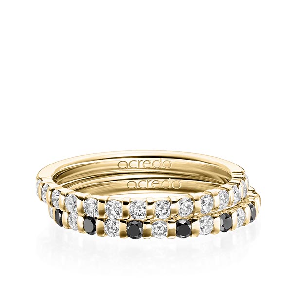 Set in Gelbgold 585 halbausgefasst mit zus. 0,81 ct. Brillant tw, vs tw, si schwarz von acredo - A-1984-2 Set in Gelbgold 585 halbausgefasst mit zus. 0,81 ct. Brillant tw, vs tw, si schwarz von acredo - A-1984-2