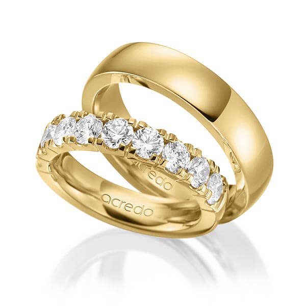 Set in Gelbgold 585 halbausgefasst mit zus. 1,35 ct. Brillant tw, vs von acredo - A-1583-2 Set in Gelbgold 585 halbausgefasst mit zus. 1,35 ct. Brillant tw, vs von acredo - A-1583-2