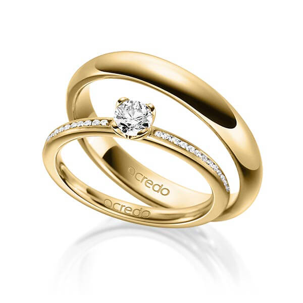 Set in Gelbgold 585 mit 0,3 ct. + zus. 0,13 ct. Brillant tw, si von acredo - A-1601-2 Set in Gelbgold 585 mit 0,3 ct. + zus. 0,13 ct. Brillant tw, si von acredo - A-1601-2