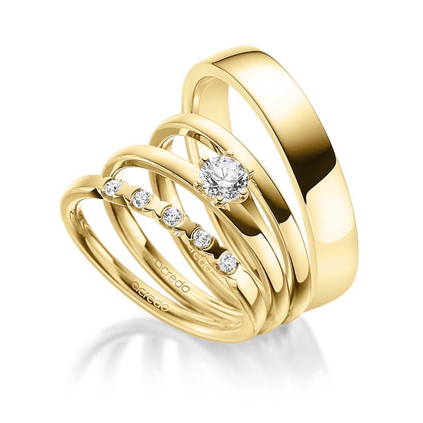 Set in Gelbgold 585 mit 0,3 ct. + zus. 0,1 ct. Brillant tw, vs von acredo - A-1887-3 Set in Gelbgold 585 mit 0,3 ct. + zus. 0,1 ct. Brillant tw, vs von acredo - A-1887-3