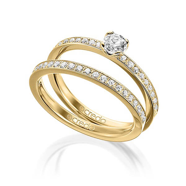 Set in Gelbgold 585 mit 0,3 ct. + zus. 0,42 ct. Brillant tw, si von acredo - A-1600-2 Set in Gelbgold 585 mit 0,3 ct. + zus. 0,42 ct. Brillant tw, si von acredo - A-1600-2