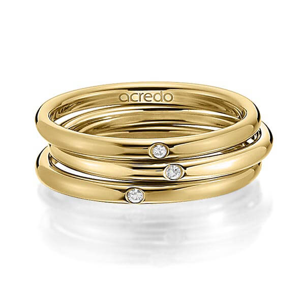 Set in Gelbgold 585 mit zus. 0,03 ct. Brillant tw, si von acredo