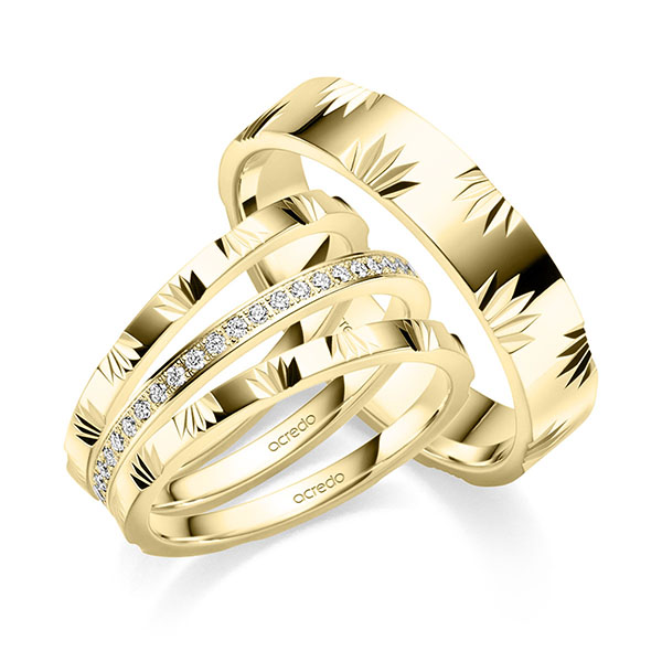 Set in Gelbgold 585 mit zus. 0,184 ct. Brillant tw, si von acredo