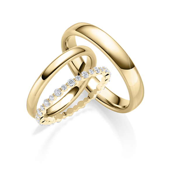 Set in Gelbgold 585 mit zus. 0,22 ct. tw, si von Steinberg - Q-1773-2 Set in Gelbgold 585 mit zus. 0,22 ct. tw, si von Steinberg - Q-1773-2