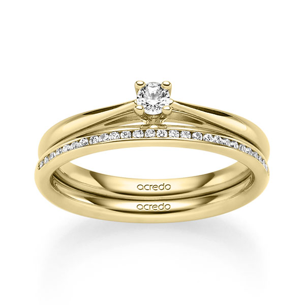 Set in Gelbgold 585 mit zus. 0,24 ct. Brillant tw, si von acredo - A-2462-5 Set in Gelbgold 585 mit zus. 0,24 ct. Brillant tw, si von acredo - A-2462-5