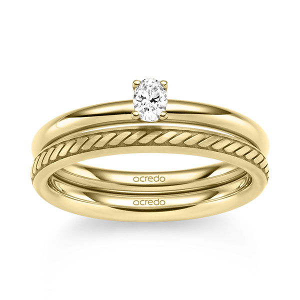 Set in Gelbgold 585 mit zus. 0,2 ct. tw, vs von acredo