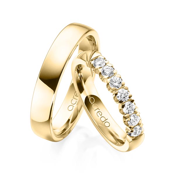 Set in Gelbgold 585 mit zus. 0,49 ct. Brillant tw, vs von acredo - A-1312-2 Set in Gelbgold 585 mit zus. 0,49 ct. Brillant tw, vs von acredo - A-1312-2