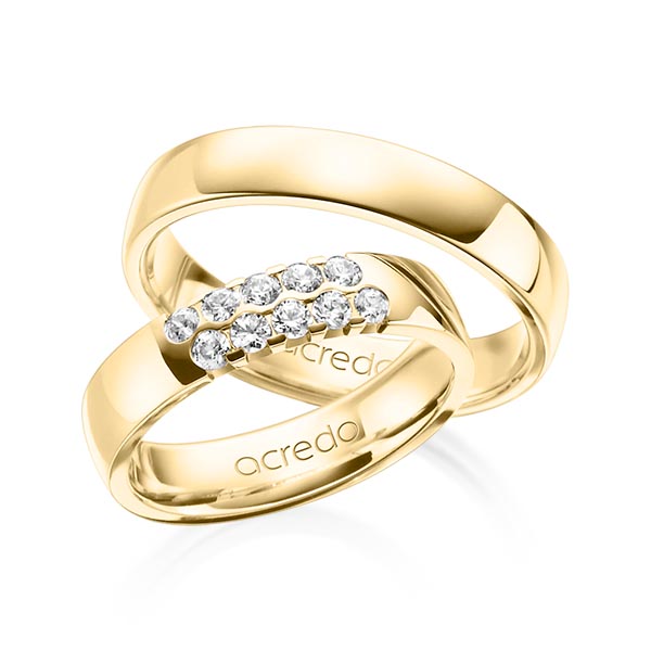 Set in Gelbgold 585 mit zus. 0,4 ct. Brillant tw, vs von acredo - A-1323-2 Set in Gelbgold 585 mit zus. 0,4 ct. Brillant tw, vs von acredo - A-1323-2