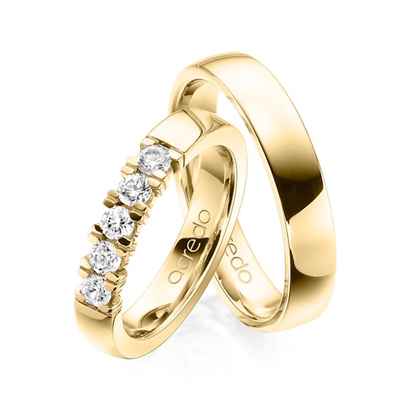Set in Gelbgold 585 mit zus. 0,5 ct. Brillant tw, vs von acredo - A-1315-2 Set in Gelbgold 585 mit zus. 0,5 ct. Brillant tw, vs von acredo - A-1315-2