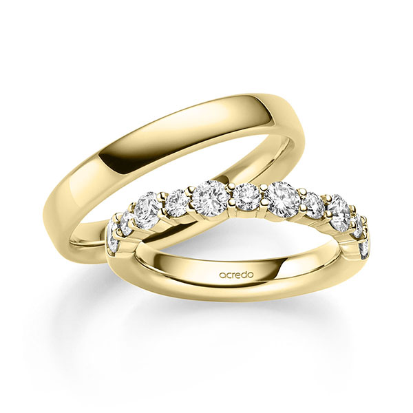 Set in Gelbgold 585 mit zus. 1,2 ct. tw, si von acredo - A-2776-3 Set in Gelbgold 585 mit zus. 1,2 ct. tw, si von acredo - A-2776-3