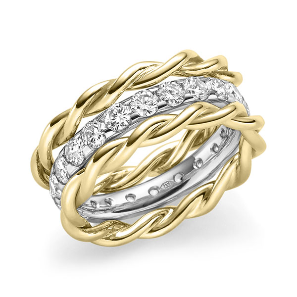 Set in Gelbgold 585 mit zus. 1,98 ct. Brillant tw, si von Merii