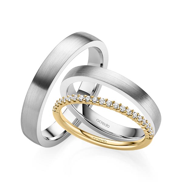 Set in Gelbgold 585 vollausgefasst mit zus. 0,42 ct. Brillant tw, si von acredo - A-2069-1 Set in Gelbgold 585 vollausgefasst mit zus. 0,42 ct. Brillant tw, si von acredo - A-2069-1