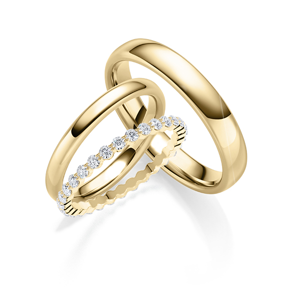 Set in Gelbgold 585 vollausgefasst mit zus. 0,58 ct. Brillant tw, si von Steinberg