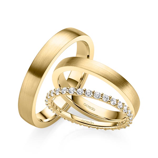 Set in Gelbgold 585 vollausgefasst mit zus. 0,62 ct. Brillant tw, si von acredo