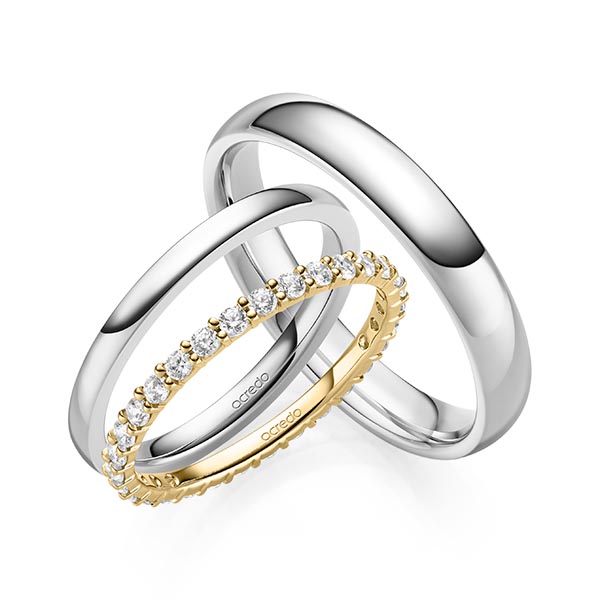 Set in Gelbgold 585 vollausgefasst mit zus. 0,62 ct. Brillant tw, si von acredo