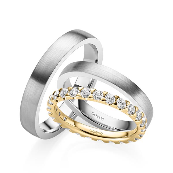 Set in Gelbgold 585 vollausgefasst mit zus. 1,3 ct. Brillant tw, si von acredo