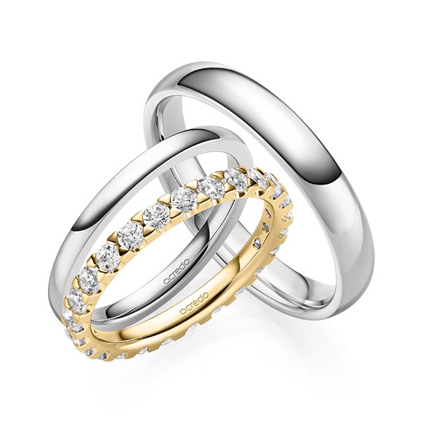 Set in Gelbgold 585 vollausgefasst mit zus. 1,3 ct. Brillant tw, si von acredo