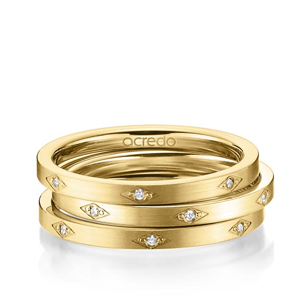 Set in Gelbgold 750 mit zus. 0,105 ct. Brillant tw, si von acredo