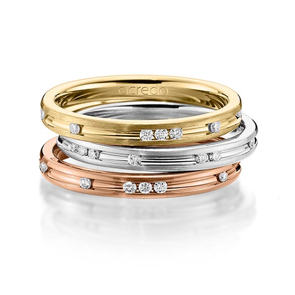 Set in Gelbgold 750 mit zus. 0,42 ct. Brillant tw, si von acredo