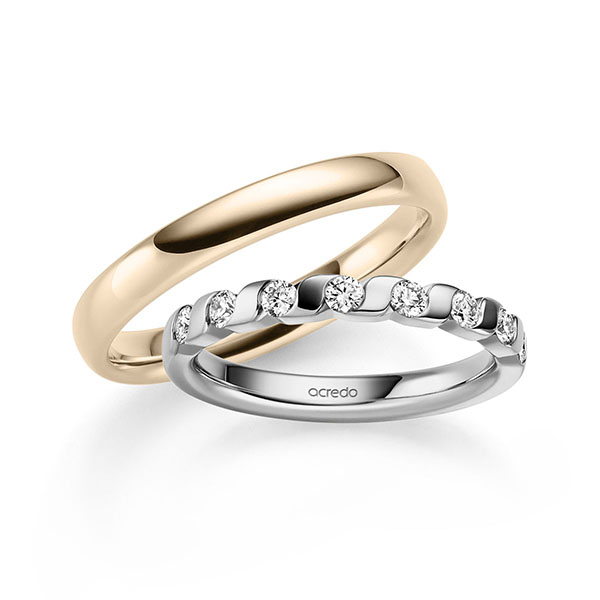 Set in Graugold 585 halbausgefasst mit zus. 0,4 ct. Brillant tw, si von acredo