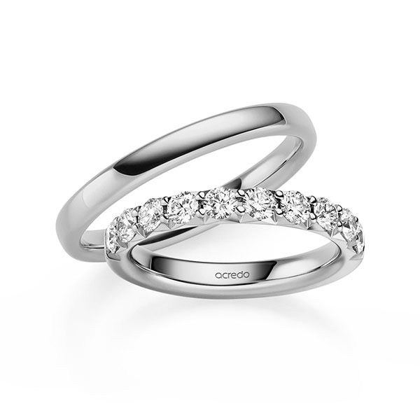 Set in Graugold 585 halbausgefasst mit zus. 1 ct. Brillant tw, si von acredo