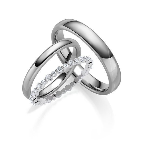 Set in Graugold 585 mit zus. 0,22 ct. tw, si von Steinberg - Q-1773-5 Set in Graugold 585 mit zus. 0,22 ct. tw, si von Steinberg - Q-1773-5
