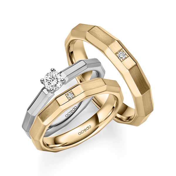 Set in Graugold 585 mit zus. 0,28 ct. Brillant tw, si von acredo